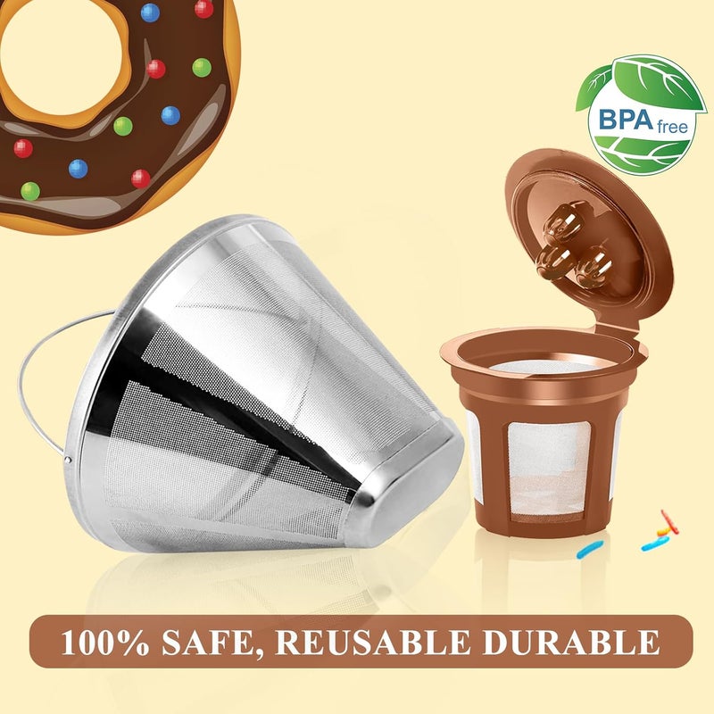 VIVISKY Reusable Coffee Filter for Ninja Coffee Maker, Cone Coffee Filters #4 for Ninja Dual Brew Pro Ninja Coffee Accessories - Image 4